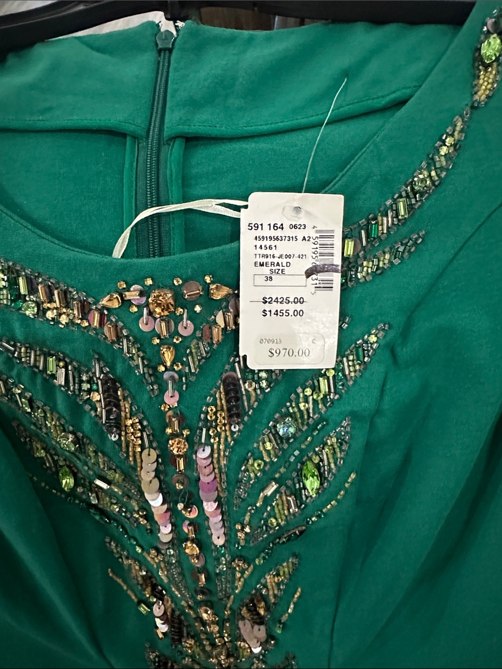 Roberto Cavalli Teal Beaded Sheath Dress - Picture 3 of 4